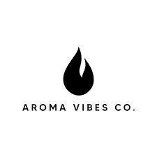 Black text on white, Aroma Vibes Co. logo