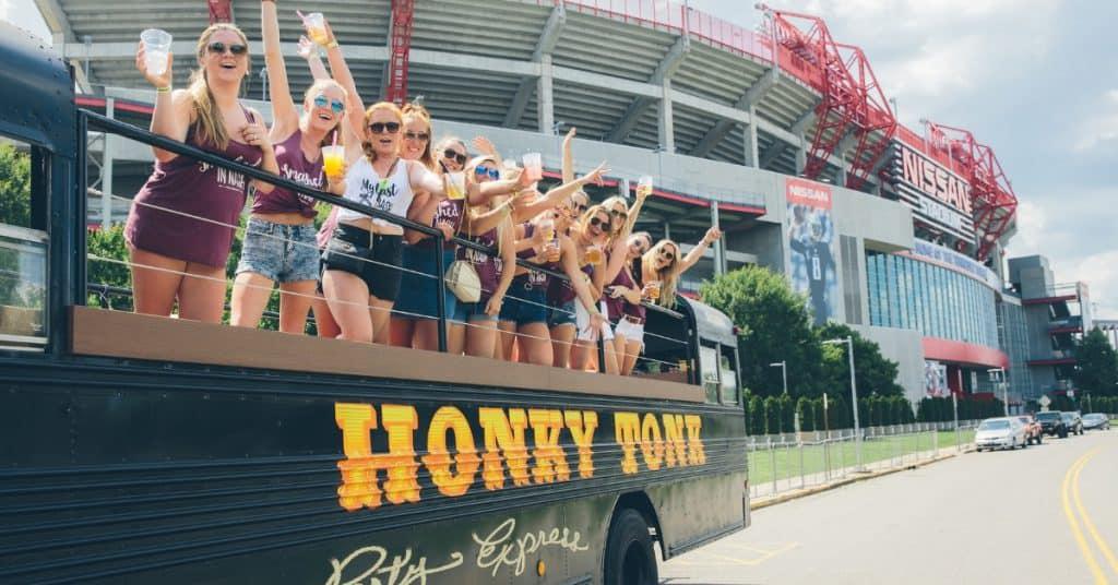 nashville bachelorette party at Honky Tonk Party Express