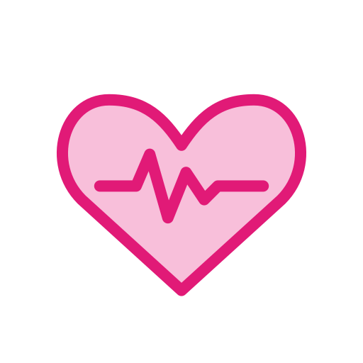 Low-impact heart icon with pulse rhythm