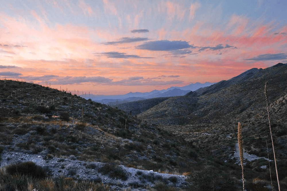 the gorgeous franklin mountains at sunset, perfect for hiking during an el paso bachelorette party
