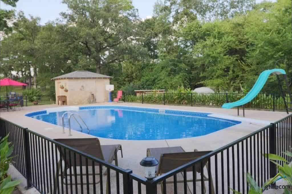 Back yard with a pool