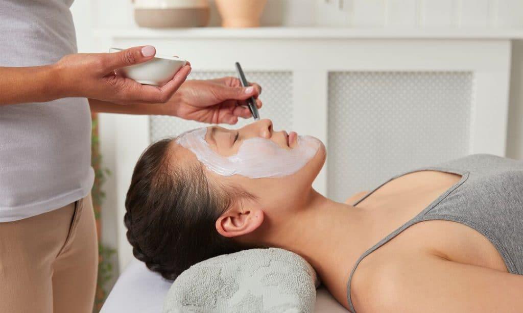 Women Getting a Facial at a Spa